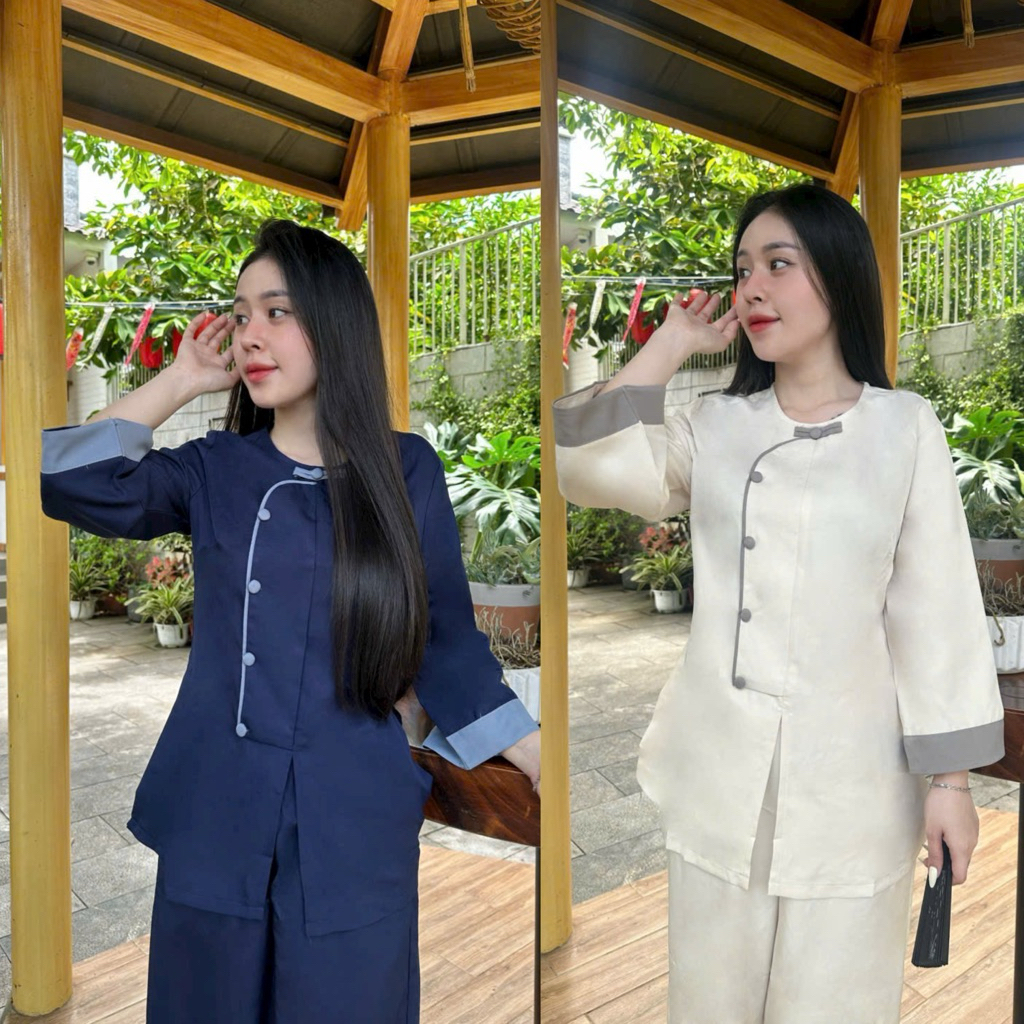 Vạt Hò Cách Điệu Lụa Hàn Nữ # Quần Áo Nữ Đi Chùa