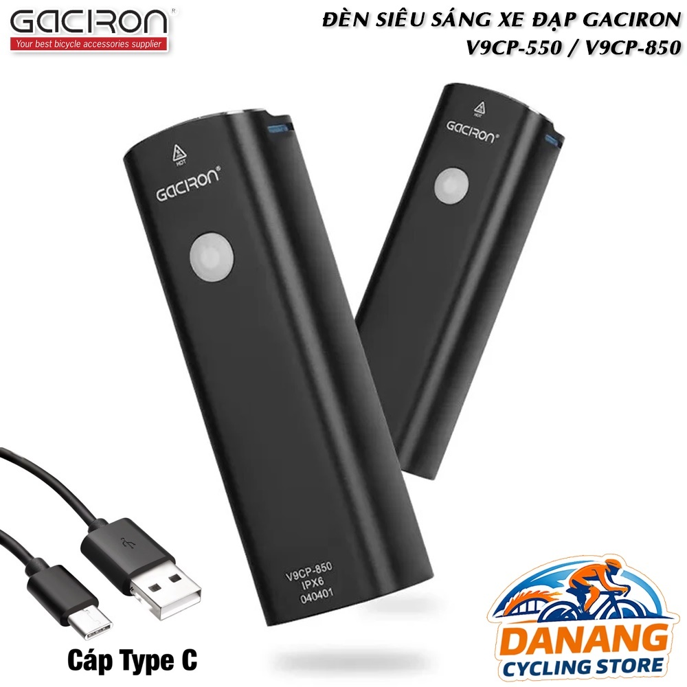 Đèn Xe Đạp Siêu Sáng GACIRON V9CP-550 / V9CP-850 – Đèn Pin 550LM / 850LM