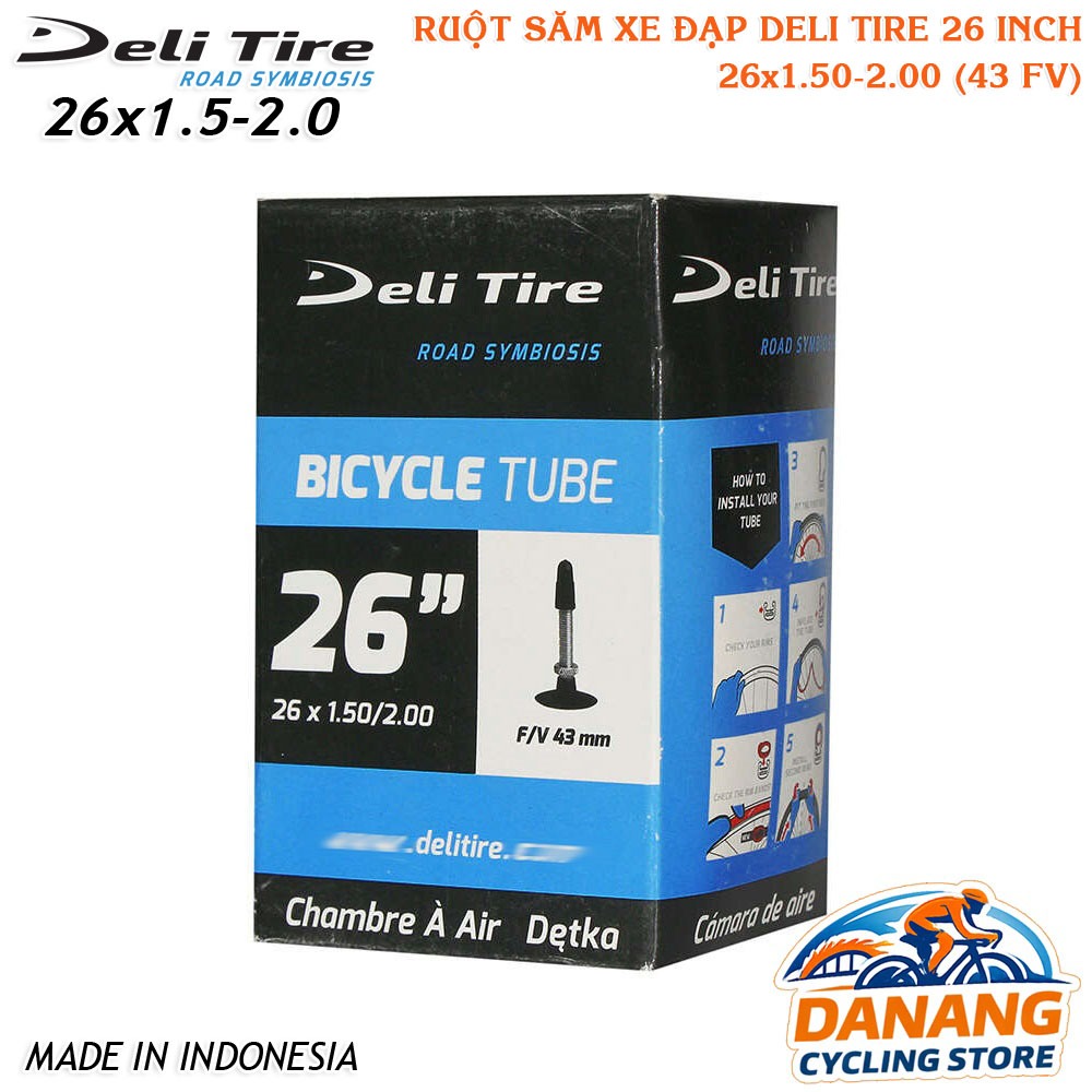 Ruột (Săm) Xe Đạp Deli Tire 26x1.5-2.0 43mm Van Pháp - Van Xe Đạp