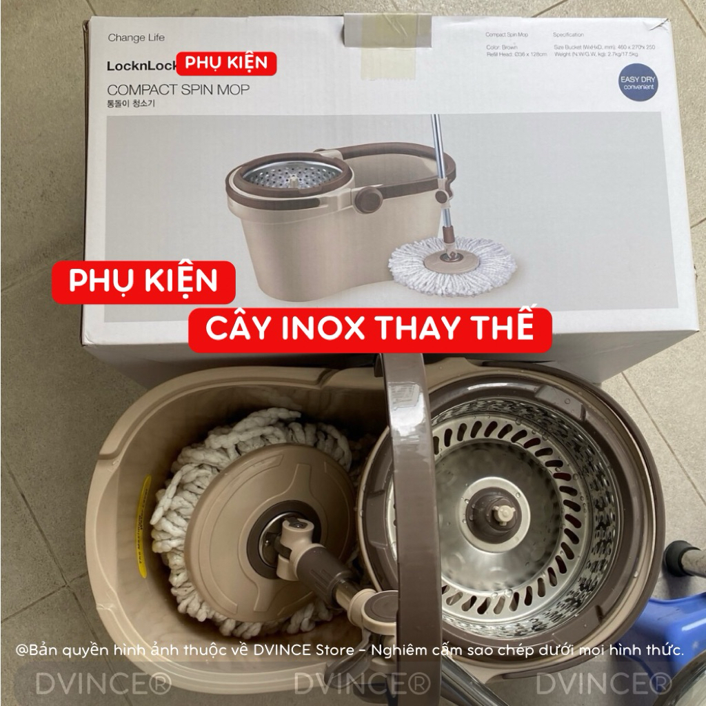 Thân Cây Lau Nhà Inox Thay Thế Model ETM466 - Phụ Kiện Rời Tiện Lợi