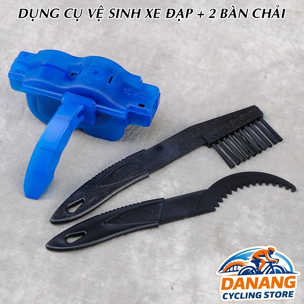 Bộ Dụng Cụ Vệ Sinh Sên Xích Xe Đạp + 2 Bàn Chải Chùi Líp