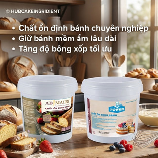 Chất ổn định bánh bông lan - Cakegel AB Mauri trắng xô 5kg - Cao cấp/Tower