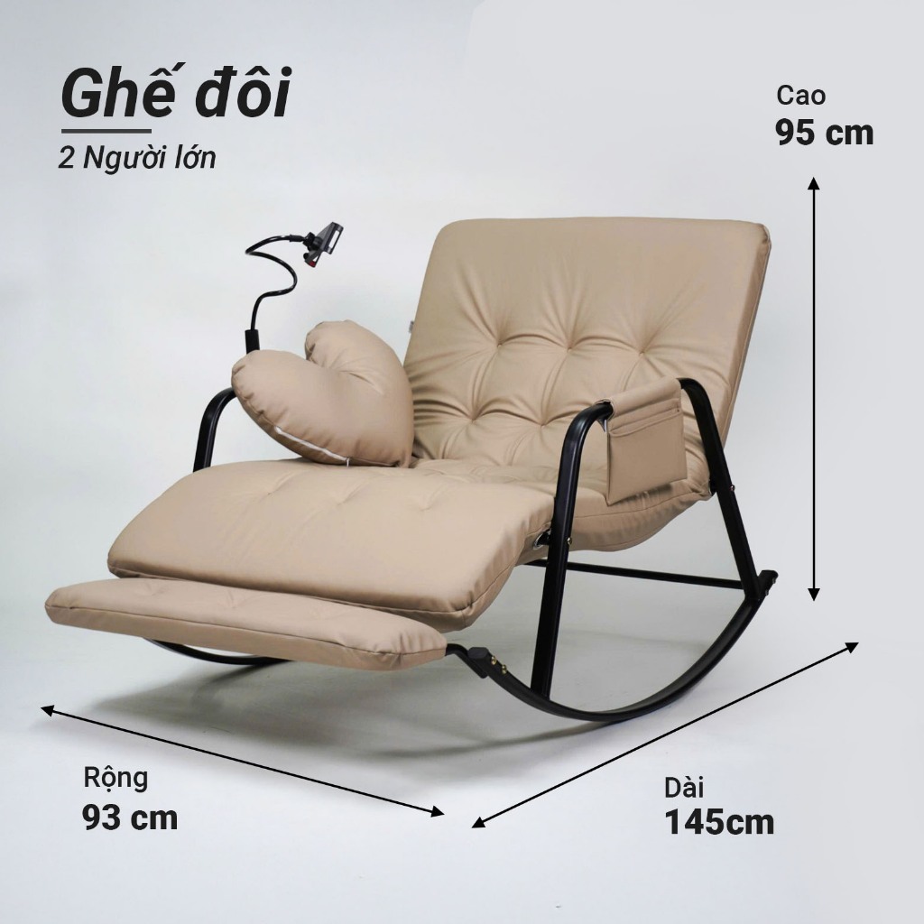 Ghế bập bênh Minh Phát có kệ để chân điều chỉnh 5 tư thế khung thép mạ kẽm sơn tĩnh điện bảo hành 24 tháng | BigBuy360 - bigbuy360.vn