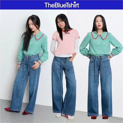 TheBlueTshirt - Quần jeans ống rộng phom loose đáy ngắn phối dây rút rời cho nữ - Siblings Jeans