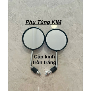 Kính tròn trắng, chuẩn loại 1 , hàng đẹp , nhựa hạt mịn , chân trắng , kính thuỷ dày 2 ly , dùng được cho mọi loại xe