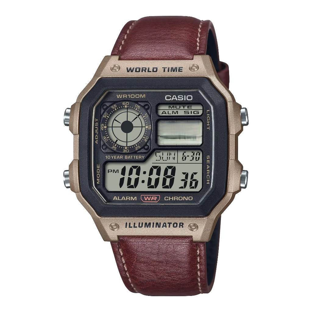 Đồng Hồ Nam Dây Da Chính Hãng Casio AE-1200WHL-5AVDF