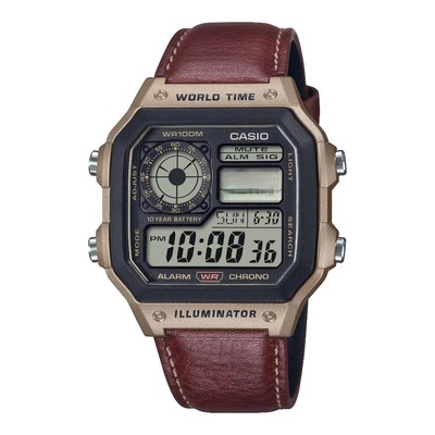 Đồng Hồ Nam Dây Da Chính Hãng Casio AE-1200WHL-5AVDF