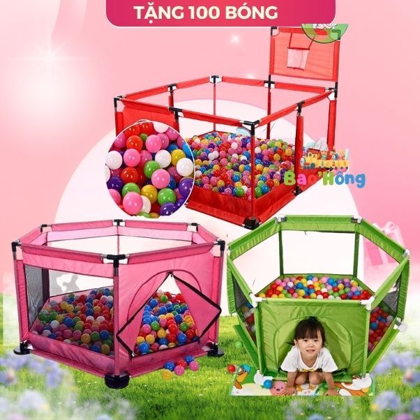 🌸𝐓𝐚̣̆𝐧𝐠 𝟏𝟎𝟎 𝐁𝐨́𝐧𝐠🌸Quây bóng, nhà bóng hình vuông 1m25x1m25 có rổ+quây lục.100% HÀNG KHUNG INOX