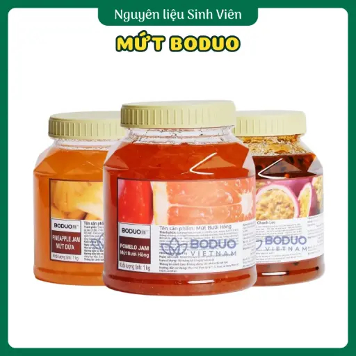 [Chính hãng có VAT] Mứt sinh tố trái cây Boduo 1L đủ vị, date mới, nguyên liệu pha chế đồ uống
