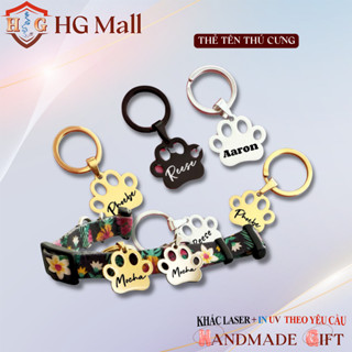 Thẻ Tên Thú Cưng Móng Vuốt Bằng Hợp Kim Không Rỉ HG MALL, Pet Tag, Cattag Bảng Tên Cho Chó, Mèo Khắc Laser Theo Yêu Cầu