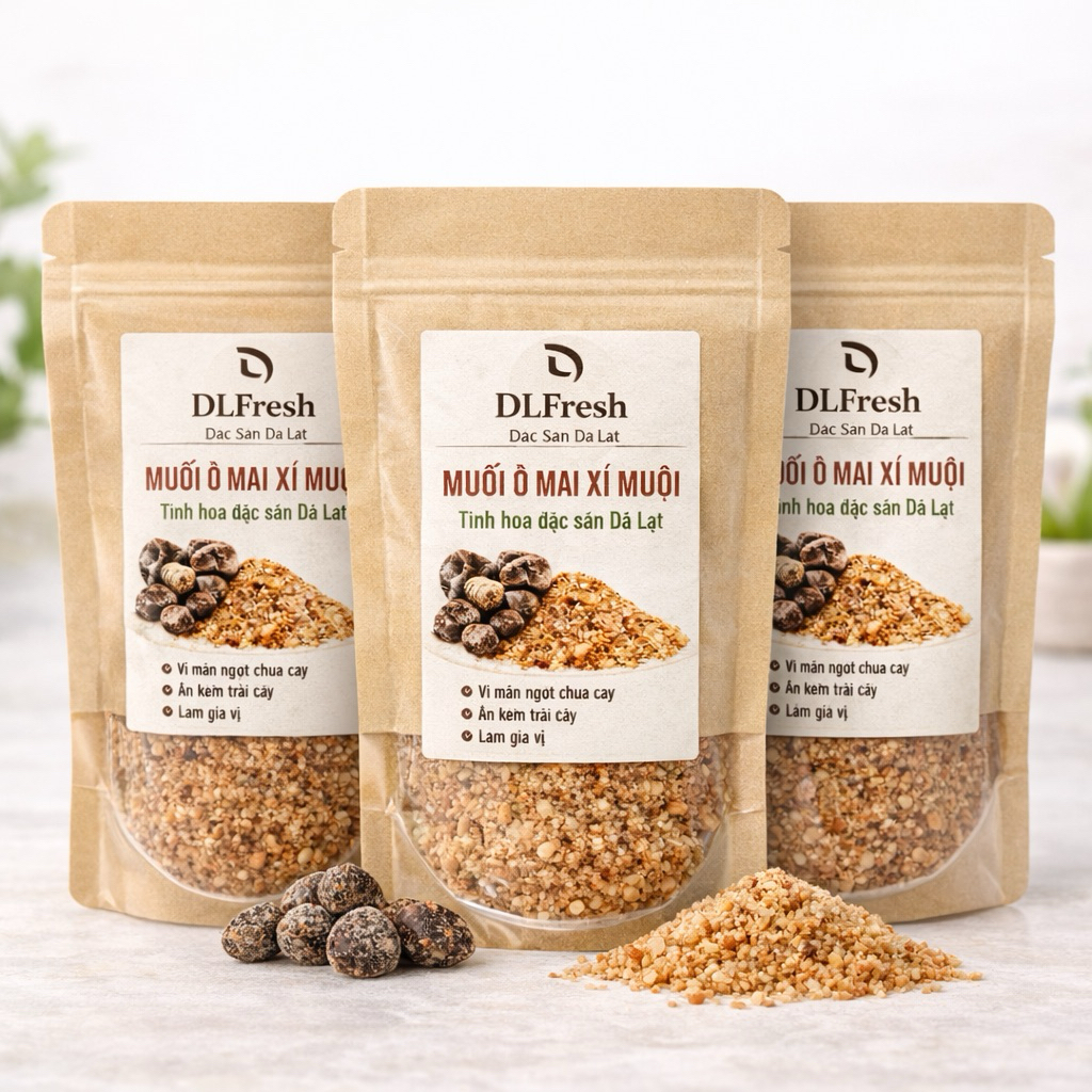 Combo Tiết Kiệm 3 Bịch Muối Xí Muội DLFresh 250g – Muối Chấm Trái Cây Đà Lạt Chua Ngọt Đậm Vị – Đặc 
