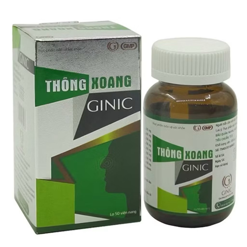 Thông xoang Ginic_Hộp 50 viên_Hỗ trợ làm giảm triệu chứng chảy nước mũi, ngạt mũi