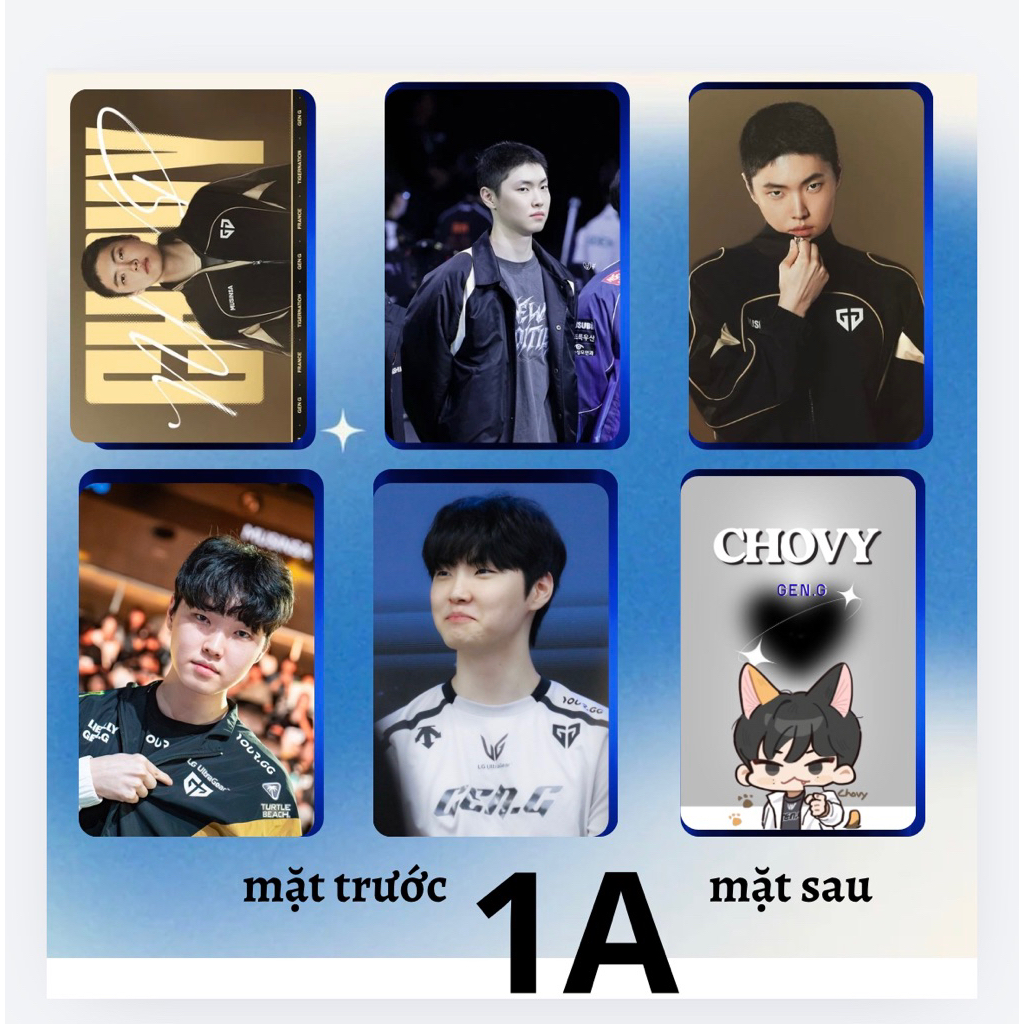 Set 5 card bo góc CHOVY-GENG-Cán BÓNG- ảnh đẹp xinh