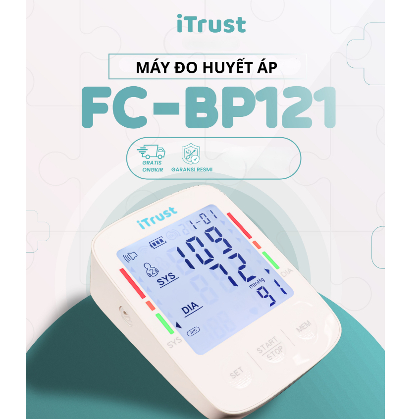 [Chính hãng] Máy đo huyết áp bắp tay iTrust BP121, màn hình led lớn, tấm nền sáng, bảo hành 3 năm