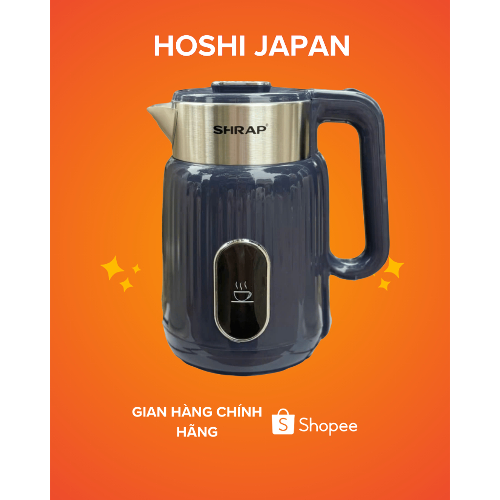 Ấm Siêu Tốc SHRAP SH-86,SH88 Dung Tích 2L, Công Suất 1500W Thân Chống Bỏng, Tự Động Ngắt Khi Sôi SH86