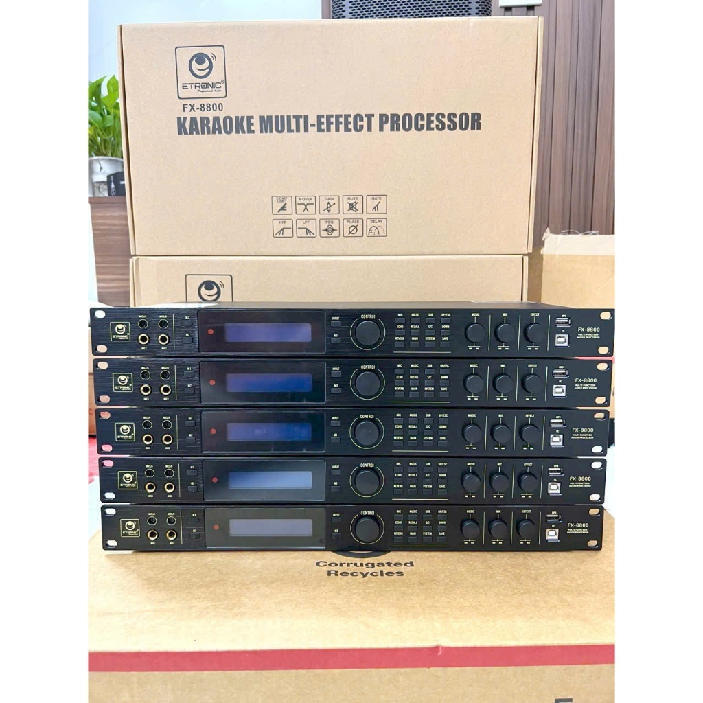 Vang số Etronic FX8800 bản cao cấp có bluetooth, cổng quang, echo reverb cực ngọt, hỗ trợ setup các 