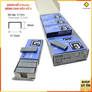 Kim bấm giấy số 3 PLUS ghim bấm giấy số 3 đinh gim tài liệu 1000cái kim/hộp nhỏ CHÍNH HÃNG