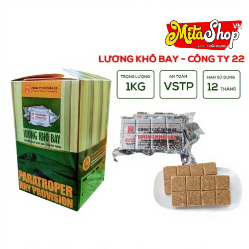 Lương Khô Bay, Hộp 1kg, Lương Khô Quân Đội, Cam kết Chính Hãng