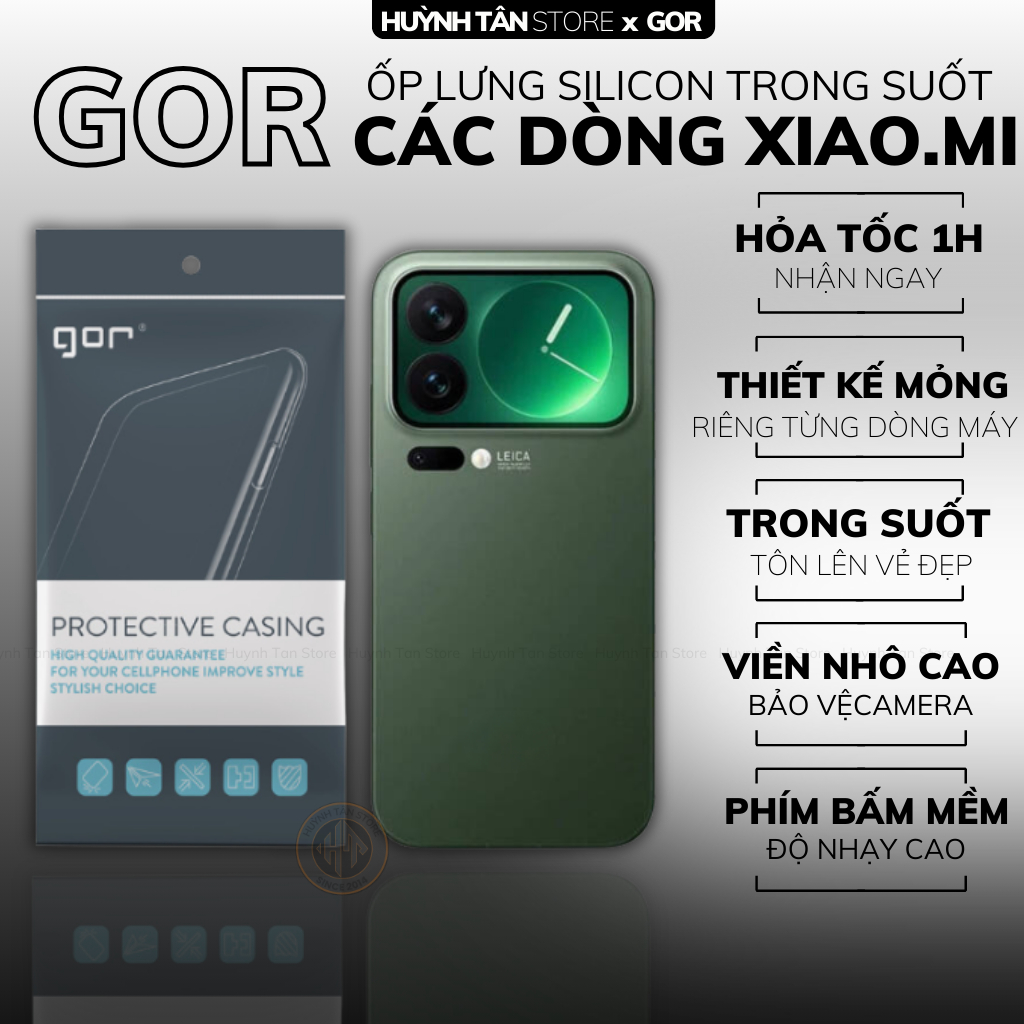 Ốp lưng điện thoại Xiao.mi Mi 17 promax 15 ultra 15t 14t 14 pro max trong suốt silicon dẻo hãng GOR