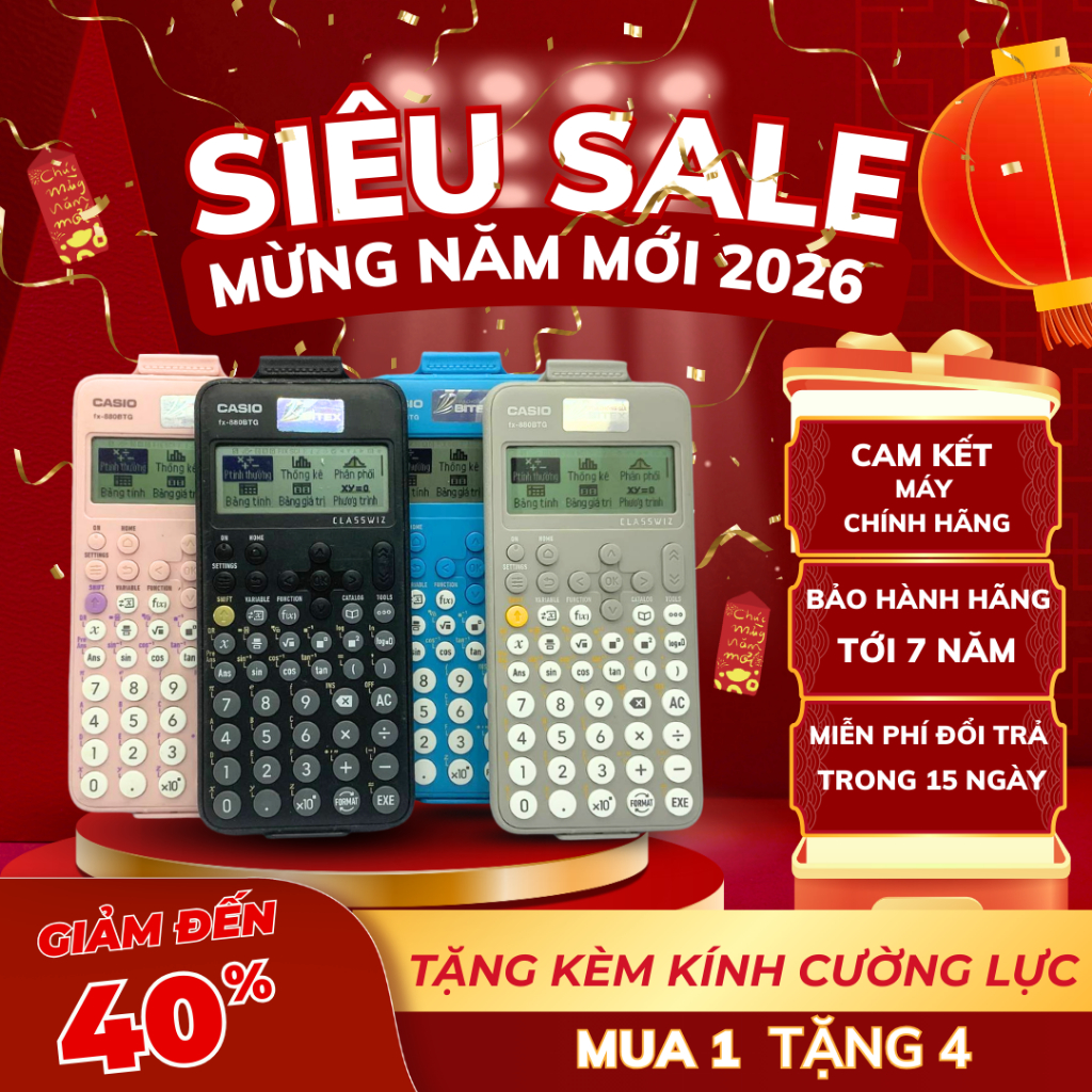 Máy tính học sinh Casio FX-880BTG cũ chính hãng (độ mới 80-99%) | Dòng máy mới nhất dành cho học sin