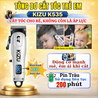 Tông Đơ Cắt Tóc Cho Bé Kizu K535 Chính Hãng, Tăng Đơ Trẻ Em Êm Ái Không Giật Tóc, Lưỡi Sắc An Toàn, Màn Hình LED