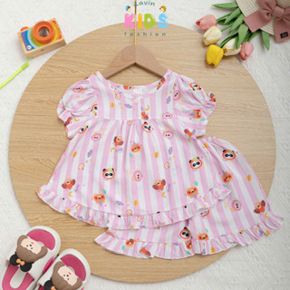 Bộ tole bé gái tay đùi lai bèo Lavin Kids 6-17kg mềm mịn, thoáng khí, ít co rút