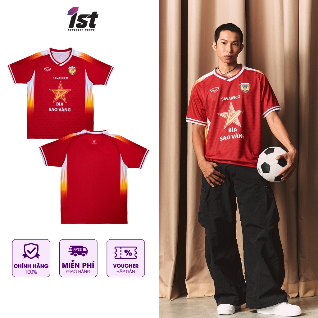 Áo Thi Đấu Bóng Đá CLB Hồng Lĩnh Hà Tĩnh V.League 2025-2026 Màu Đỏ