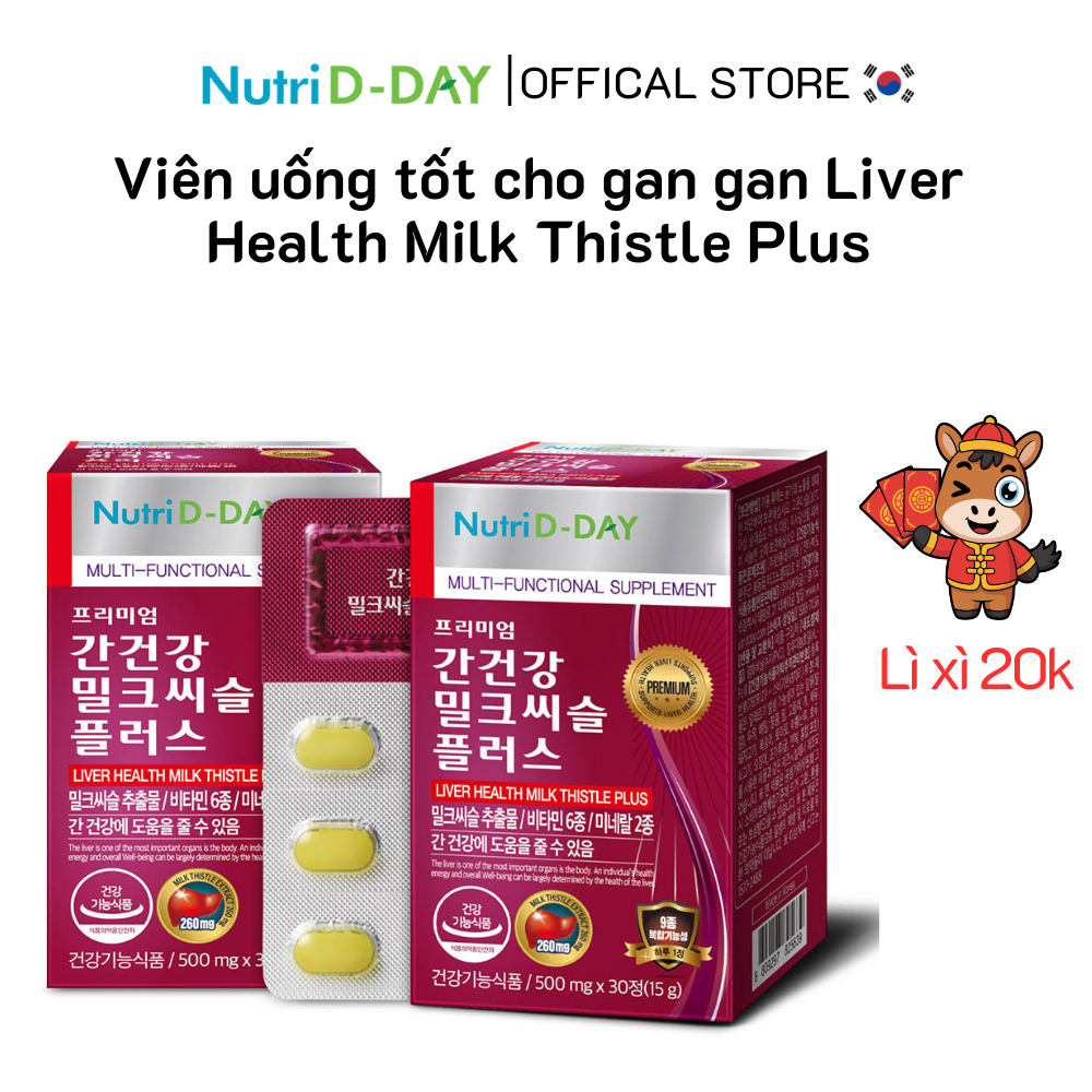 Viên Uống tốt cho gan Nutri D-Day Liver Health Milk Thistle Plus chiết suất cây kế sữa