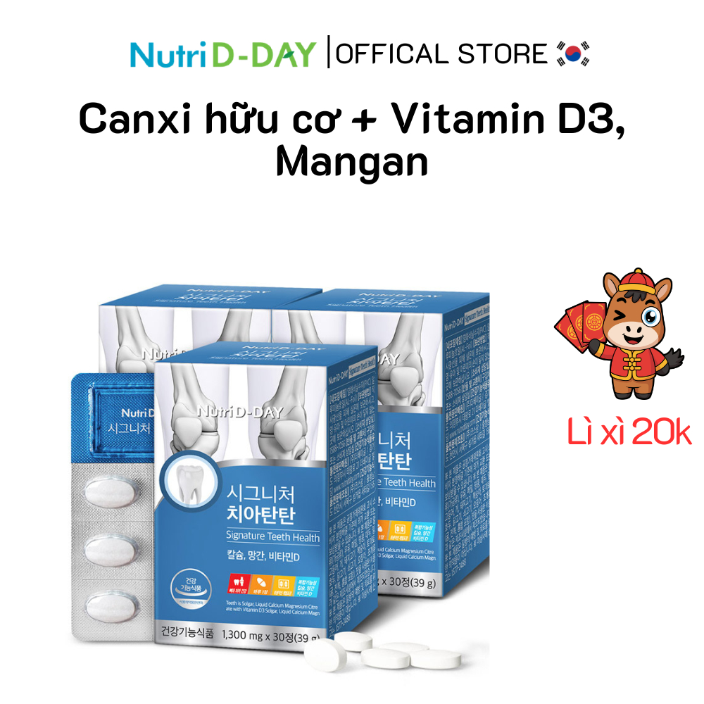 Viên Uống bổ sung canxi hữu cơ, vitamin D3 Nutri D-Day Giúp Răng Xương Chắc Khỏe