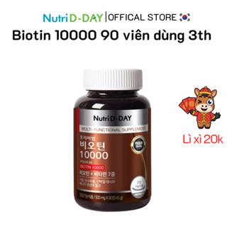 (Chính hãng) Viên Uống Biotin 10000 90 viên của Nutri D-Day nhập khẩu chính ngạch