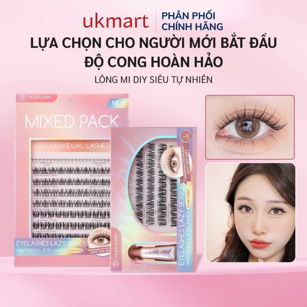 Mi song sinh Mlen Diary Lông mi giả cụm tách sợi gân trong mi dưới False Eyelashes