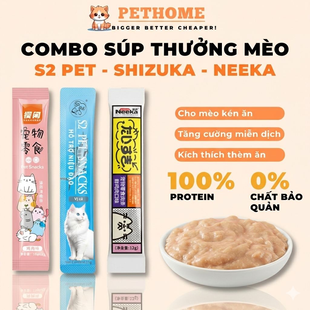 [COMBO 200 THANH] Súp Thưởng Cho Mèo Shizuka, Soup Thưởng Cho Mèo Shizuka