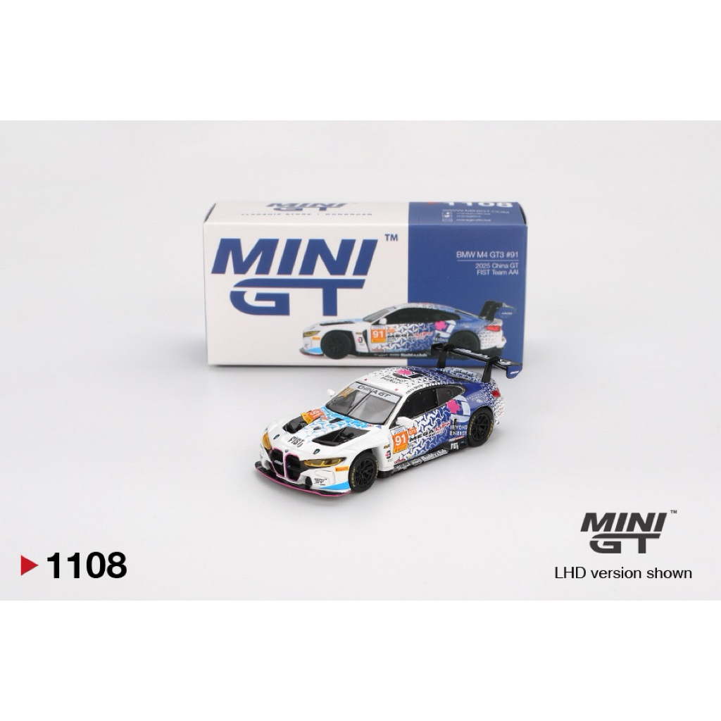 Mini GT #1108 BMW M4 GT3 #91 FIST Team AAI 2025 China GT - Xe mô hình 1:64 Chính Hãng - Newbox