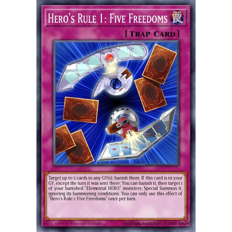 TGT Yugioh thẻ bài Yugioh chính hãng Hero's Rule 1: Five Freedoms MZMU-EN027 Rare TCG UK