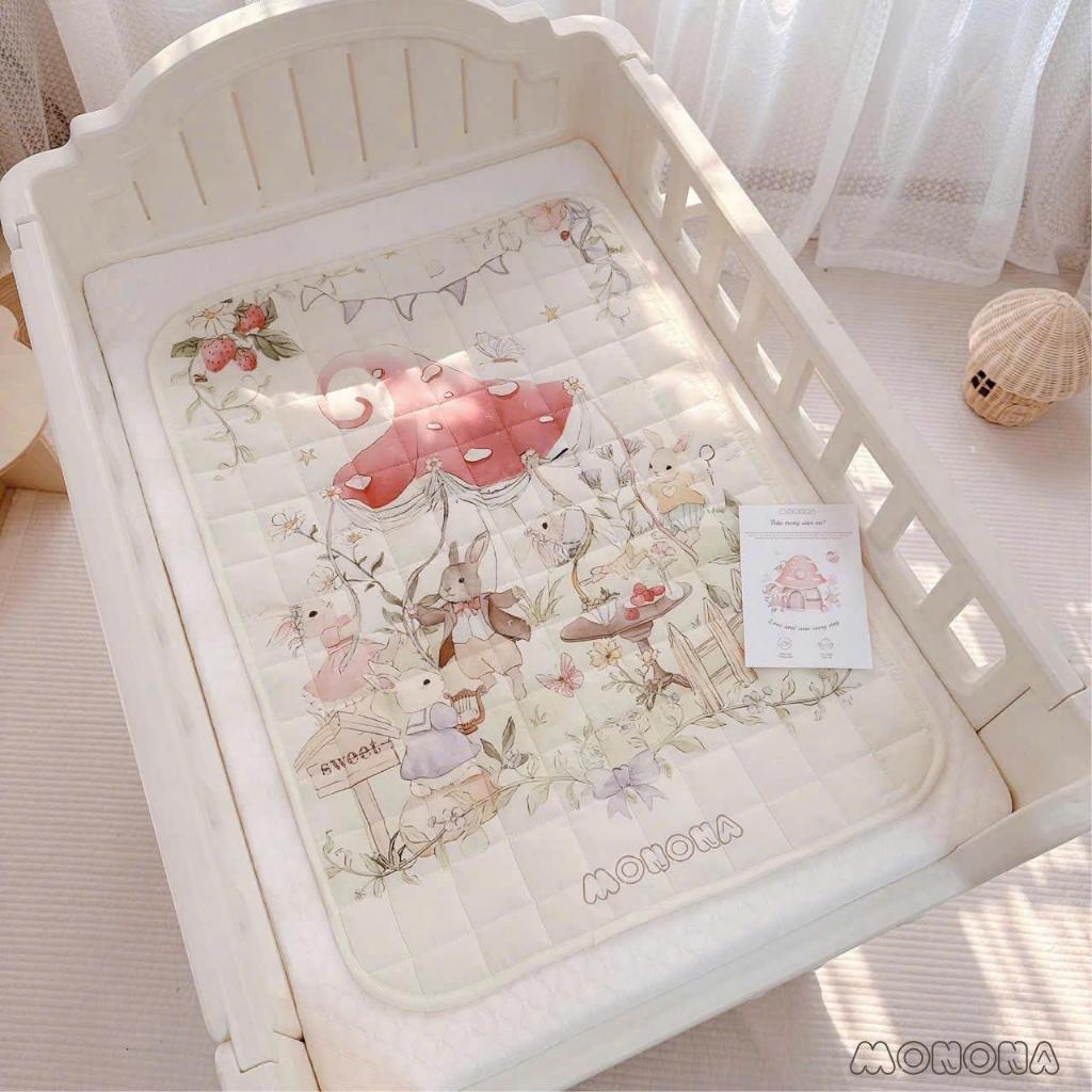 Thảm Điều Hòa Trần Vuông Cổ Tích Chống Thấm Monona Mềm Mại, Dễ Làm Sạch Cho Bé KT 50x70cm Babico