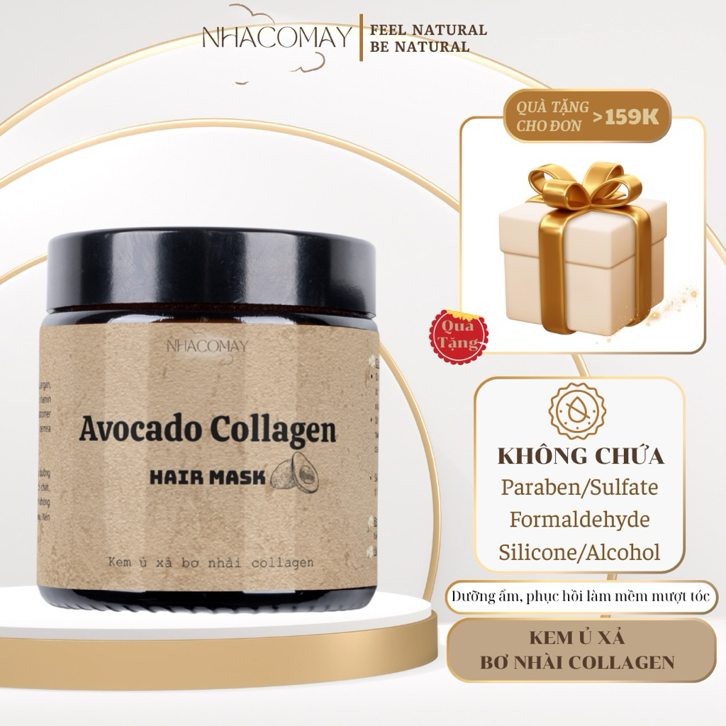 Kem ủ xả tóc Bơ nhài collagen Nhà cô Mây - giảm khô xơ, phục hồi tóc, giúp tóc suôn mượt, chắc khỏe, lưu hương cho tóc