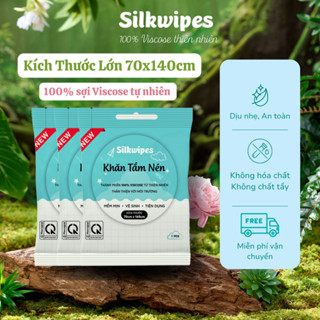 [Vải dày LOẠI 1] 03 Khăn Tắm Nén Silkwipes (70x140cm/30x60cm) phù hợp đi du lịch, dã ngoại