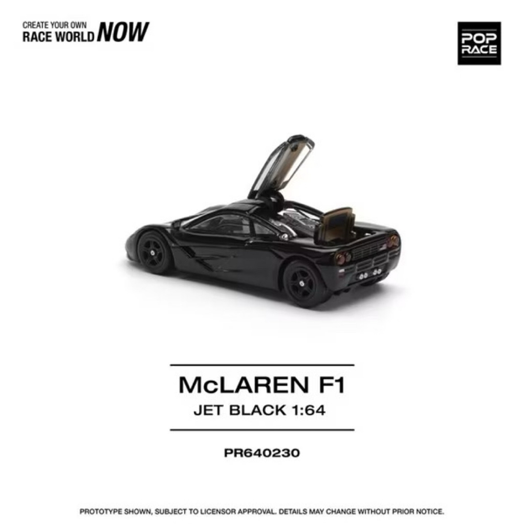 Mô hình xe McLaren F1 - Jet black open engine tỉ lệ 1:64 Poprace PR640230