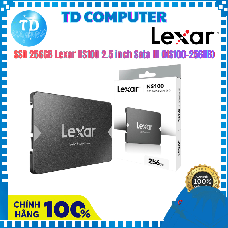 Ổ cứng SSD 256GB Lexar NS100 2.5 inch Sata III (NS100-256RB) - Hàng chính hãng DGW phân phối