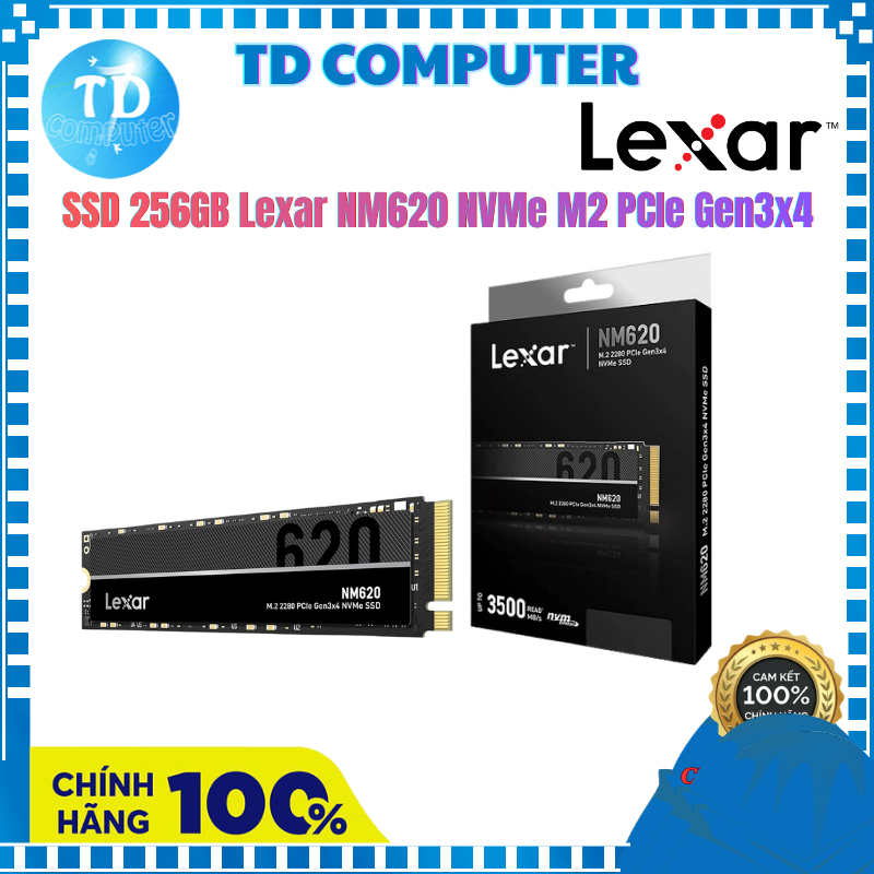 Ổ cứng SSD 256GB Lexar NM620 NVMe M2 PCIe Gen3x4 (NM620X256G-RNNNG) - Hàng chính hãng DGW phân phối
