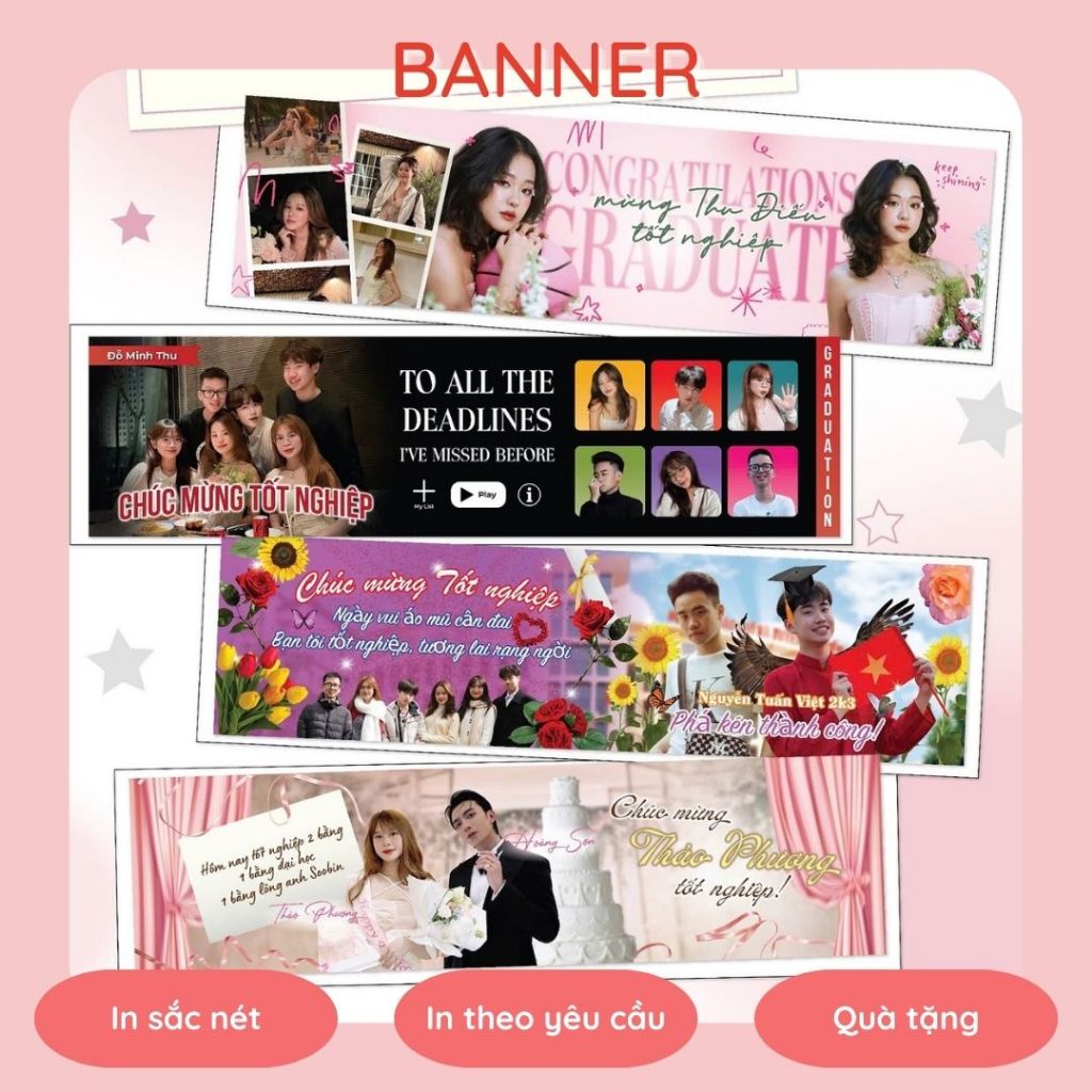 Banner/bạt in theo yêu cầu tặng bạn bè tốt nghiệp molli.store__
