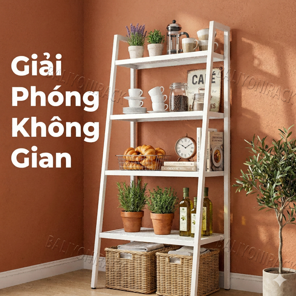 Bali Kệ Trang Trí Ban Công 5 Tầng - Kệ Sắt Chữ A Lưới Tổ Ong Chống Gỉ Decor Góc Chill Cà Phê | BigBuy360 - bigbuy360.vn