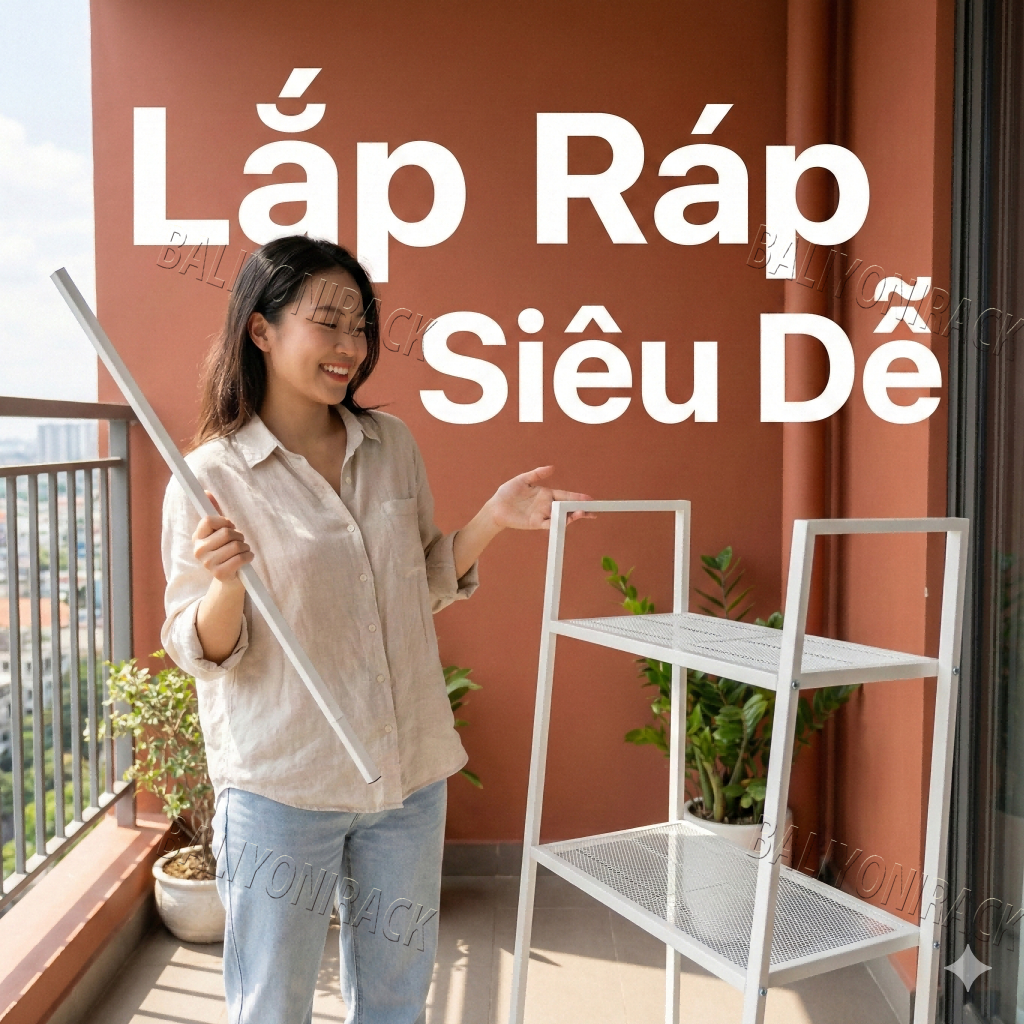 Bali Kệ Trang Trí Ban Công 5 Tầng - Kệ Sắt Chữ A Lưới Tổ Ong Chống Gỉ Decor Góc Chill Cà Phê | BigBuy360 - bigbuy360.vn