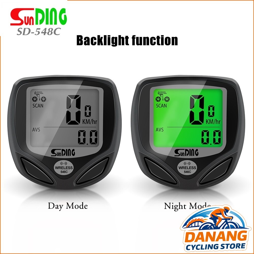 Đồng Hồ Đo Tốc Độ Xe Đạp Không Dây Wireless SUNDING SD546C / SD548C – Có Đèn Nền
