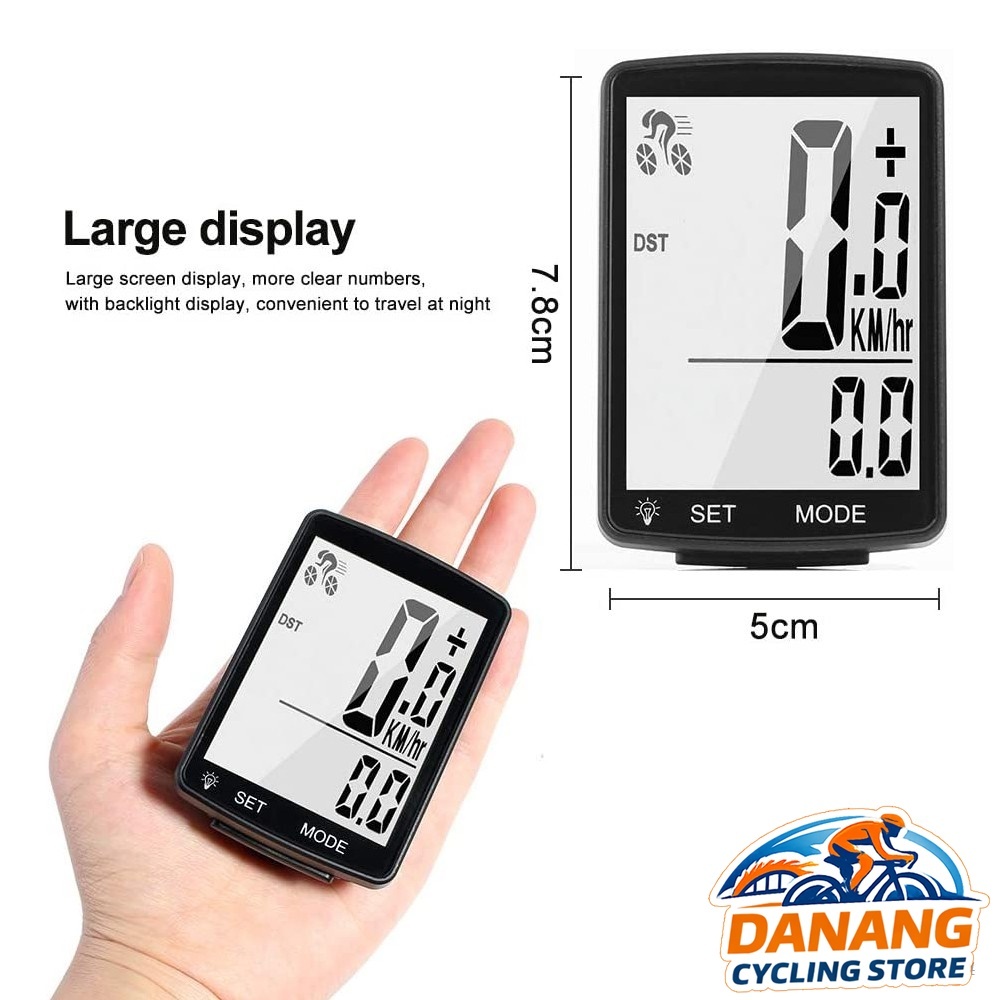Đồng Hồ Đo Tốc Độ Xe Đạp Không Dây - Màn Hình Lớn 2.8 Inch, Có Đèn Nền