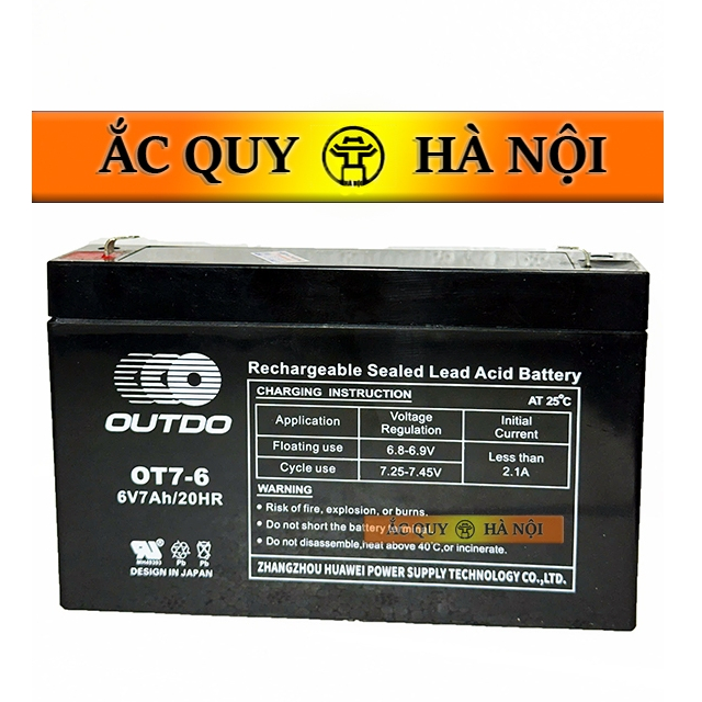 Bình điện cân điện tử Outdo 6V - 7Ah OT7-6