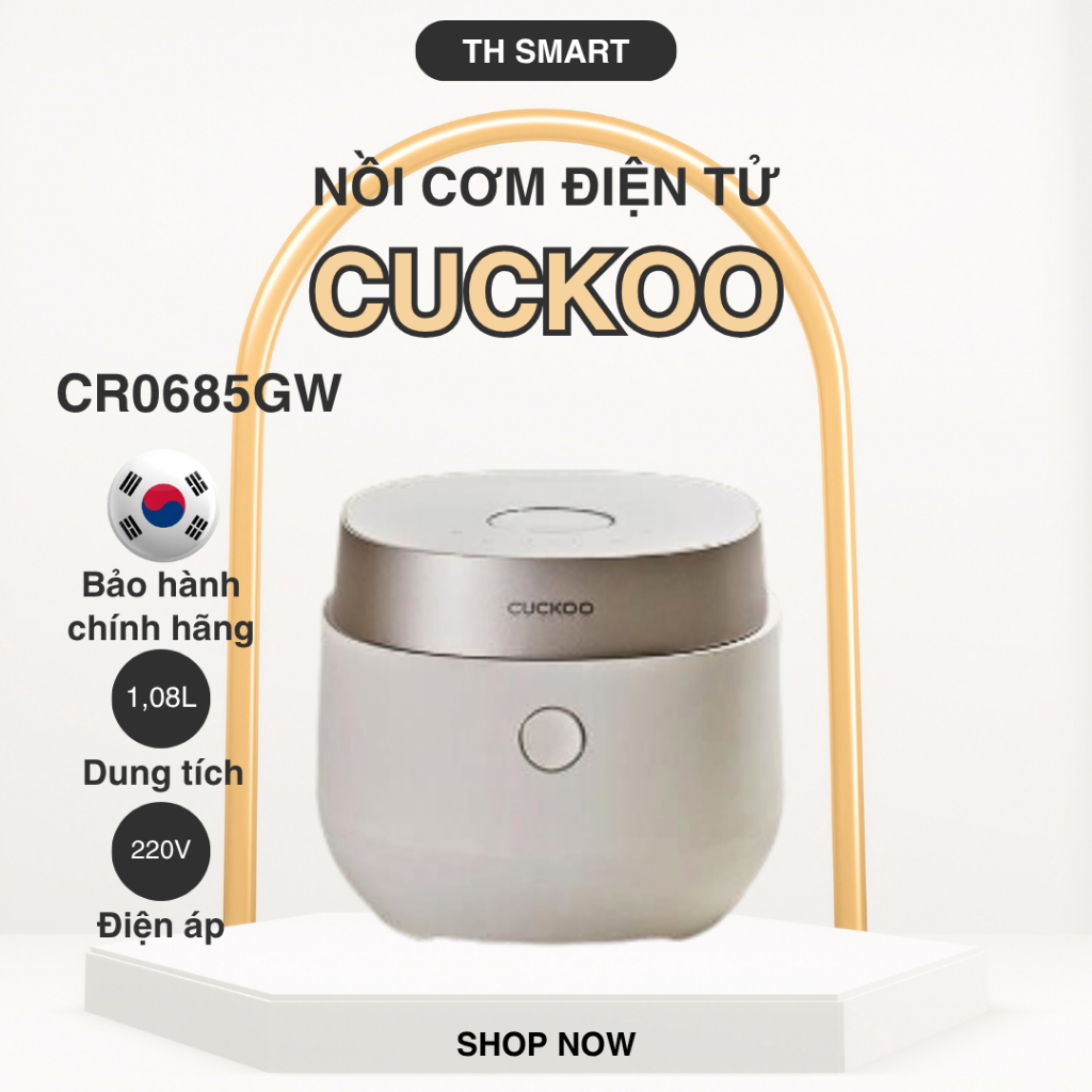 Nồi Cơm Điện Tử Chính Hãng CUCKOO CR0685GW 1,08L Lòng Chống Dính