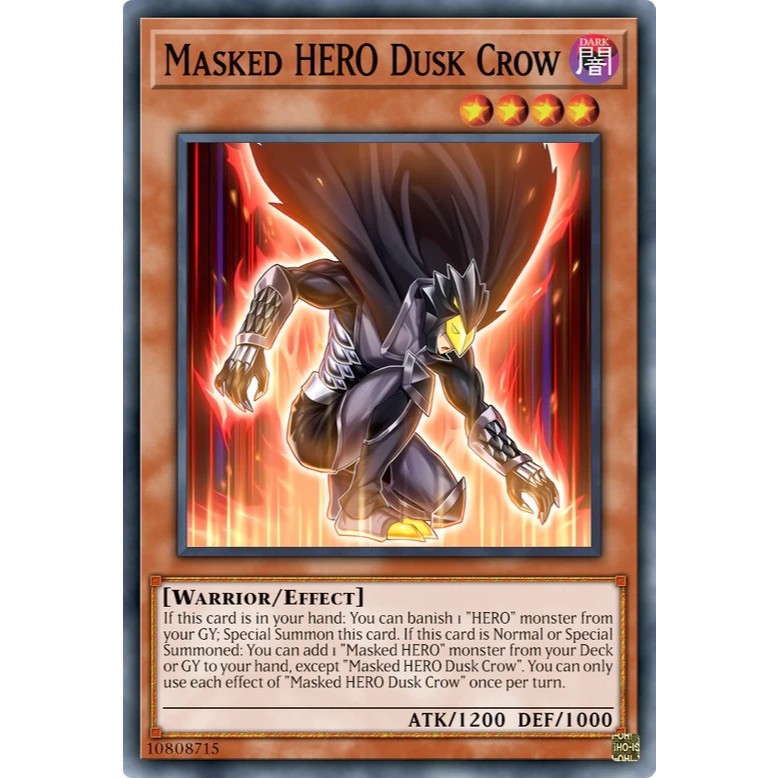 YHS Yugioh thẻ bài Yugioh chính hãng Masked HERO Dusk Crow MZMU-EN014 super tcg uk