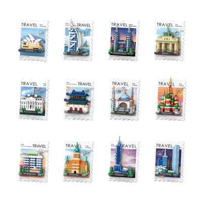 (Blind box) Bộ lắp ráp mô hình kiến trúc building blocks hộp mù hiệu LOZ mini