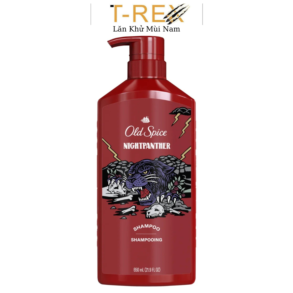 Dầu gội hương Socola và Gỗ Old Spice Night Panther dung tích 650ML